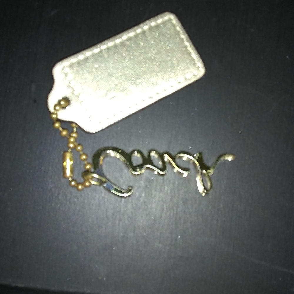 Coach Gold Hangtag and Word Charm